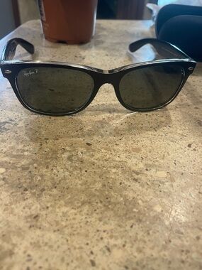 Ray-Ban Black Frame Green Lens Sunglasses